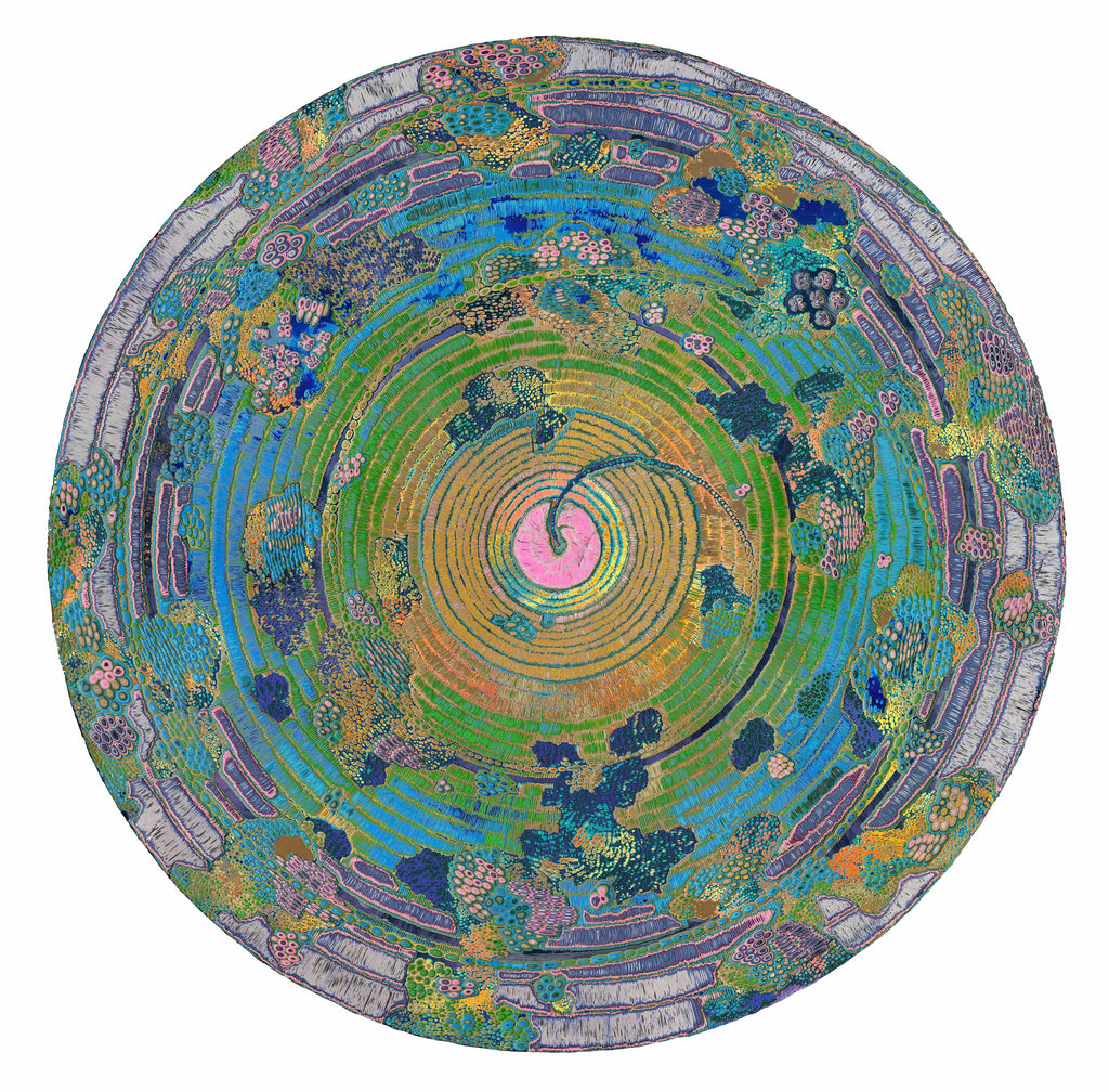 Taoist Trinity and the Self 2024.10.5, JIANG MIAO, 2024Acrylic on woodboard, Carving150.0φ cm