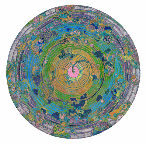 Taoist Trinity and the Self 2024.10.5, JIANG MIAO, 2024Acrylic on woodboard, Carving150.0φ cm