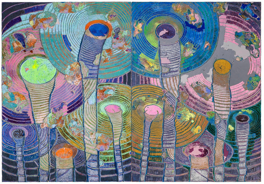 Mindfulness 20241205, JIANG MIAO, 2024Acrylic on aluminum panel, Carving250.0 × 400.0 cm