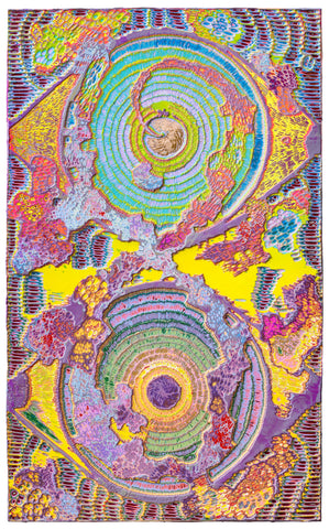 Heavenly Eyes 20250519, JIANG MIAO, 2025Acrylic on wooden board, Carving90.0 × 55.0 cm