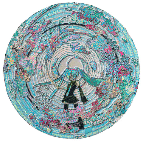 Taoist Trinity and the Self 20260305 MIKU, JIANG MIAO, 2026Acrylic on wooden board, Carvingφ68.0 cm