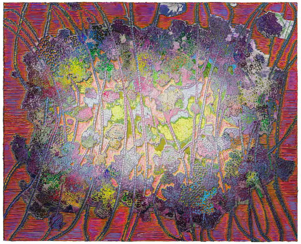 Rebirth 20260222, JIANG MIAO, 2026Acrylic on aluminum panel, Carving130.0 × 160.0 cm