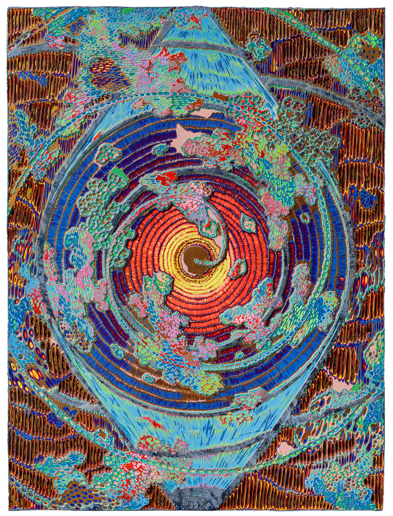 Heavenly Eyes 20260201, JIANG MIAO, 2026Acrylic on wooden board, Carving120.0 × 90.0 cm