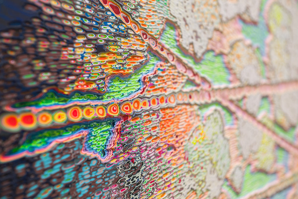 Rebirth 20260711, JIANG MIAO, 2026Acrylic on aluminum panel, Carving130.0 × 160.0 cm