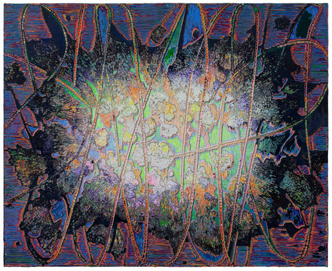 Rebirth 20260711, JIANG MIAO, 2026Acrylic on aluminum panel, Carving130.0 × 160.0 cm