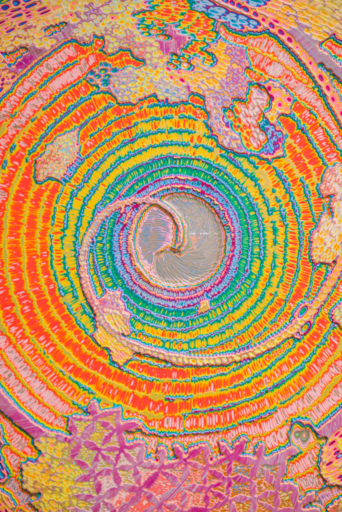 Taoist Trinity and the Self 20260329, JIANG MIAO, 2026Acrylic on wooden board, Carvingφ126.0 cm