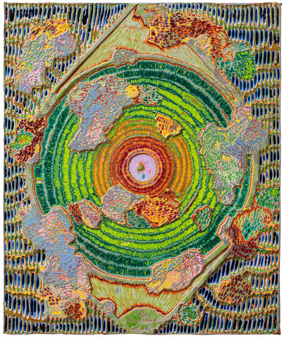 Heavenly Eyes 20260506, JIANG MIAO, 2026Acrylic on wooden board, Carving66.0 × 55.0 cm