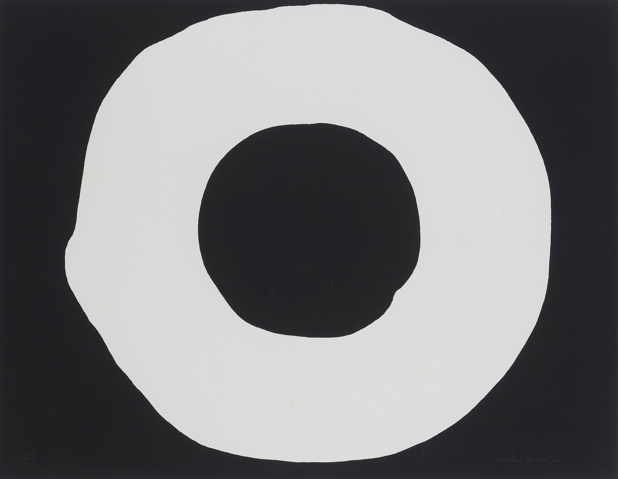 White circle on black background