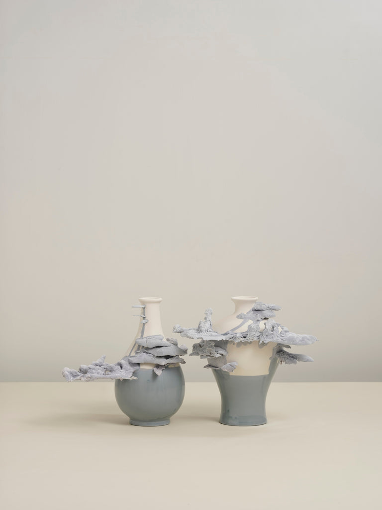 Without leaving your room, series 2, pair 2/8, Julie and Jesse, 2025Porcelain and glaze43.0 × 22.0 × 20.0 cm
