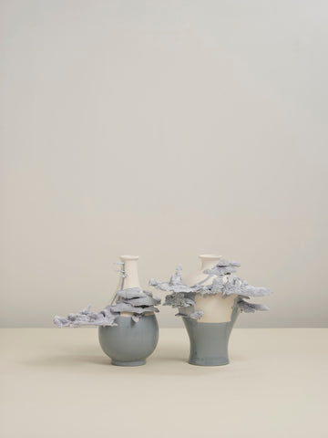 Without leaving your room, series 2, pair 2/8, Julie and Jesse, 2025Porcelain and glaze43.0 × 22.0 × 20.0 cm