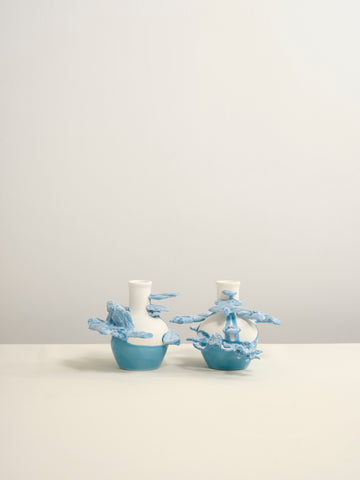 Without leaving your room, series 3, pair 5/10, Julie and Jesse, 2025Porcelain and glaze11.0 × 23.5 × 14.5 cm