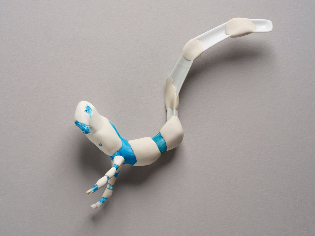 Anomalous artefacts 18, Julie and Jesse, 2023Found ceramic shards and epoxy21.0 × 4.6 × 12.8 cm