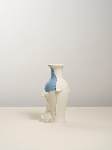 Fragment(s), the Unlimited Edition, Medium, 66, JULIE AND JESSE, 2025White biscuit porcelain, Glacier blue slip and glaze24.6 × 11.6 × 11.4 cm