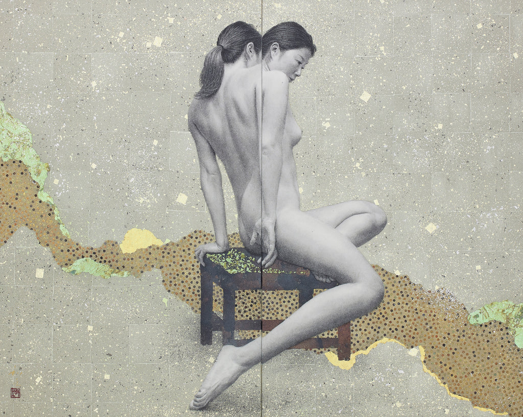 Zazou-nitai, KAZUYUKI FUTAGAWA, 2015Ink, Golden paint, Golden leaf on hemp paper53.0 × 66.8 cm