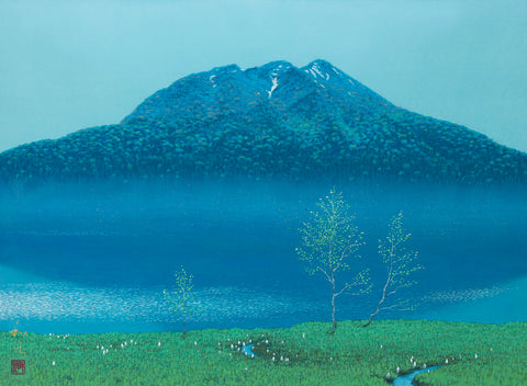 Spring Comes to Oze, KAZUYUKI FUTAGAWA, 2015Natural pigments on Japanese paper33.3 × 45.5