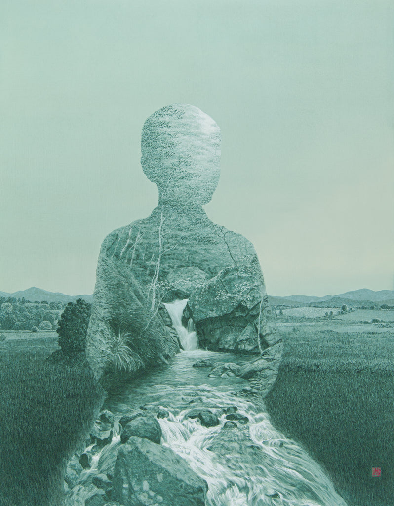 Silence and prayer, KAZUYUKI FUTAGAWA, 2025Mineral pigment on paper116.7 × 90.9 cm