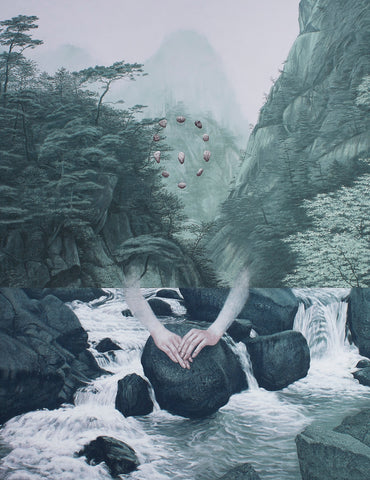 Memory -Senkyo-, KAZUYUKI FUTAGAWA, 2023Mineral pigments on paper145.6 × 112.0 cm