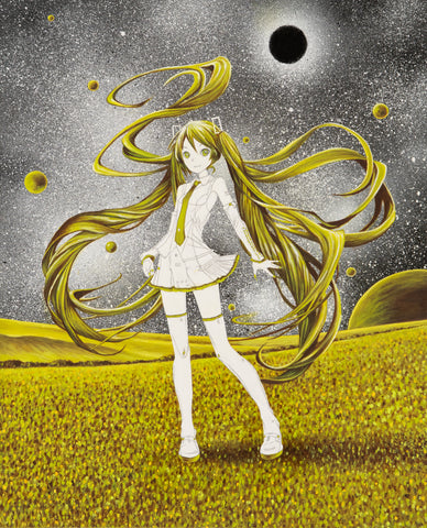 MIKU IN GREEN WONDERLAND, KEIJI ITO, 2026Acrylic, Aerosol on canvas65.3 × 53.0 cm