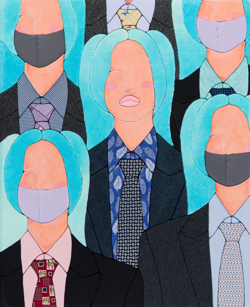 silent majority, KEN YASHIKI, 2026Dye, Used clothes on styrofoam65.2 × 52.8 × 6.3 cm