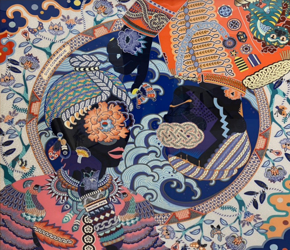 HERMES scarf, KOHEI KYOMORI, Silk