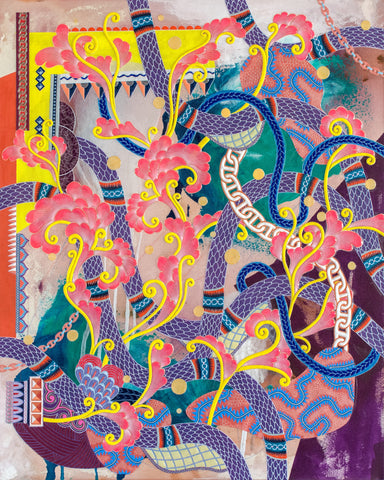 Self Decoration #2, KOHEI KYOMORI, 2026Mineral pigments, UV resin on canvas80.5 × 65.5 × 4.0 cm