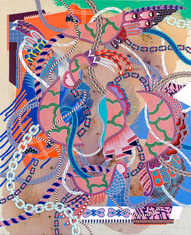 Self Decoration #3, KOHEI KYOMORI, 2026Mineral pigments, UV resin on canvas110.5 × 90.0 × 4.0 cm