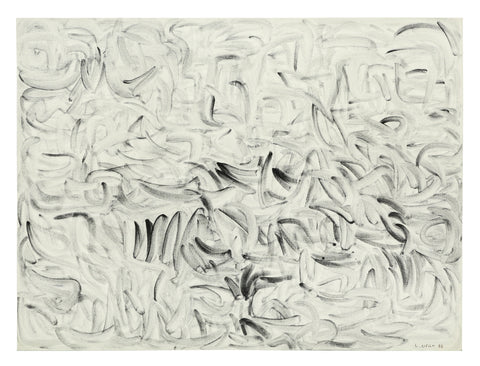 With Winds, LEE UFAN, 1988Mineral pigments with glue on canvas97.2 × 130.3 cm
