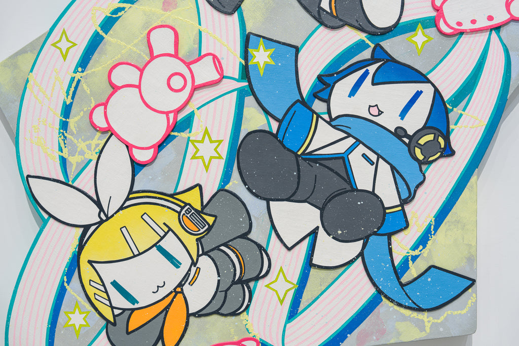 Musunde (KAITO, KAGAMINE RIN, LEN) Musunde, Hiraite, MAHO TAKAHASHI, 2026Acrylic on canvas116.7 × 91.0 × 3.5 cm
