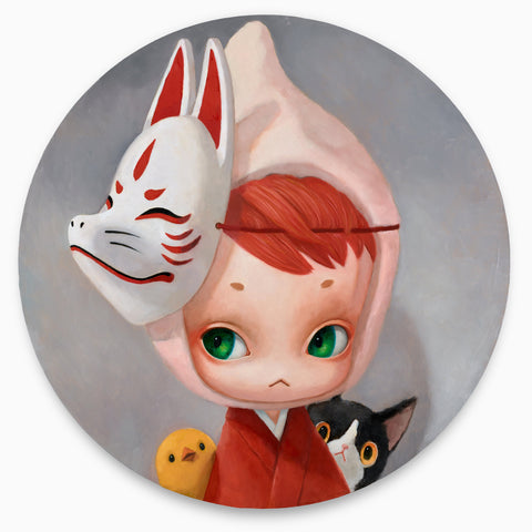 Kitsune Night, MANE, 2025Oil on canvasφ59.0 cm