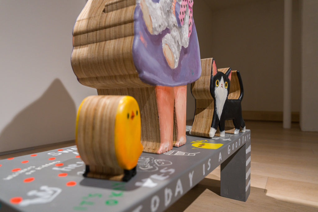 My Teddy, MANE, 2025Painted wood sculpture80.0 × 30.0 × 124.0 cm