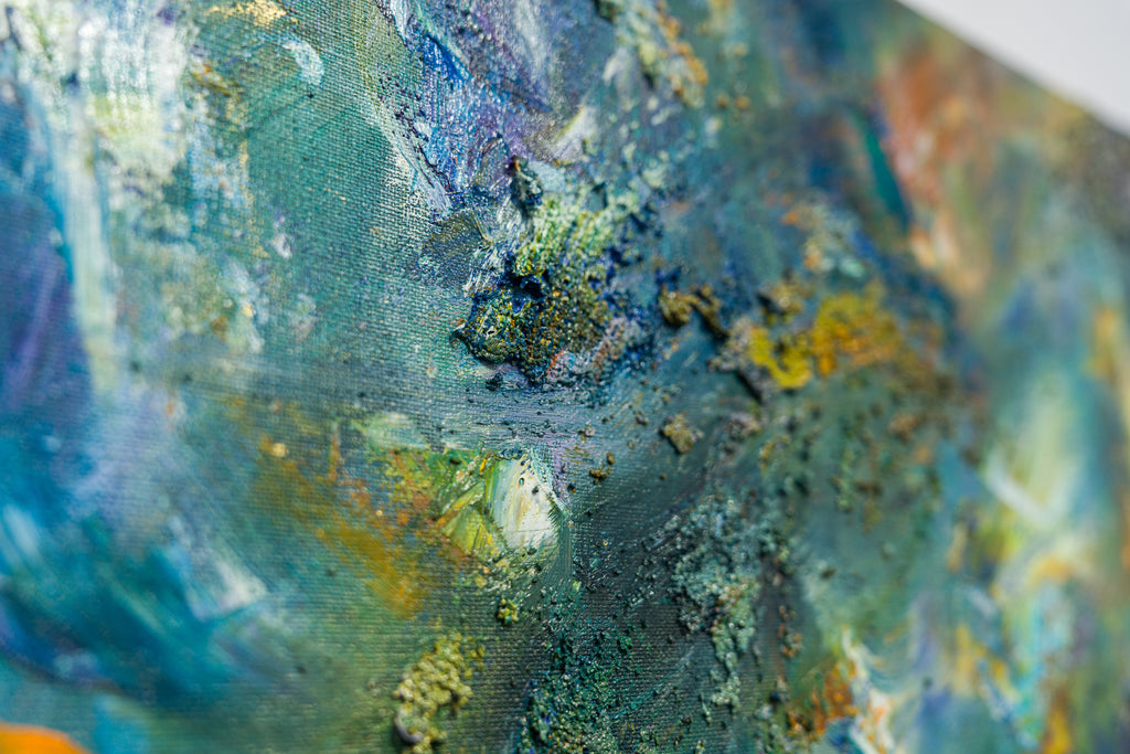 Passing, Falling#1, MARINO FUNAHASHI, 2025Oil, Acrylic, Sand, Spray, Canvas, Panel65.2 × 65.2 cm