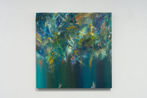 Passing, Falling#2, MARINO FUNAHASHI, 2025Oil, Acrylic, Sand, Spray, Canvas, Panel60.6 × 60.6 cm