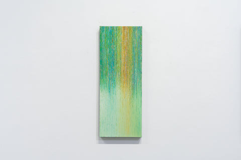Rain -fog- #1, MARINO FUNAHASHI, 2025Acrylic, Sand, Glass, Canvas, Panel53.0 × 20.0 cm