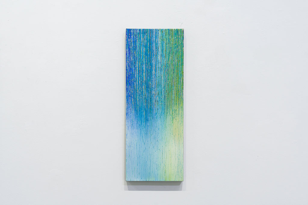 Rain -fog- #2, MARINO FUNAHASHI, 2025Acrylic, Sand, Glass, Canvas, Panel53.0 × 20.0 cm