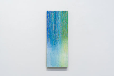 Rain -fog- #2, MARINO FUNAHASHI, 2025Acrylic, Sand, Glass, Canvas, Panel53.0 × 20.0 cm