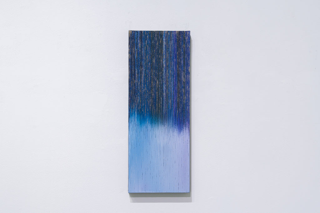 Rain -fog- #5, MARINO FUNAHASHI, 2025Acrylic, Sand, Glass, Canvas, Panel53.0 × 20.0 cm