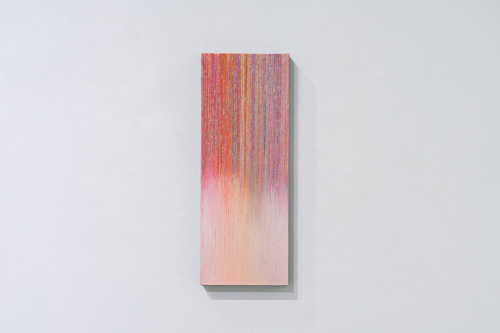 Rain -fog- #6, MARINO FUNAHASHI, 2025Acrylic, Sand, Canvas, Panel53.0 × 20.0 cm