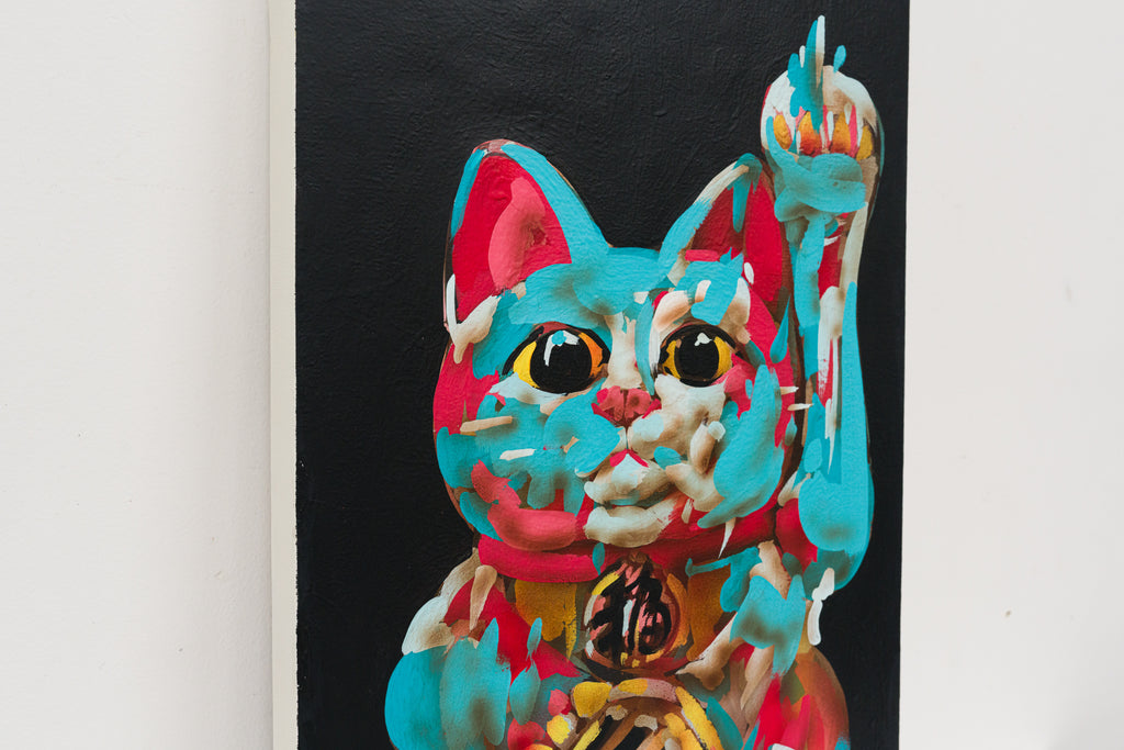 Maneki-neko, MASANORI NAKAO, 2018Acrylic on canvas and panel53.0 × 33.3 cm