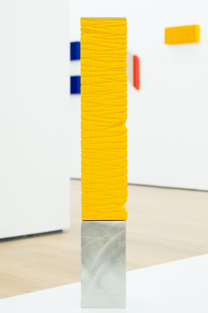 The Core of Self, MASAYUKI TSUBOTA, 2019Gesso, Pigment, acrylic on basswood, Tin foil11.0 × 11.0 × 70.0 cm