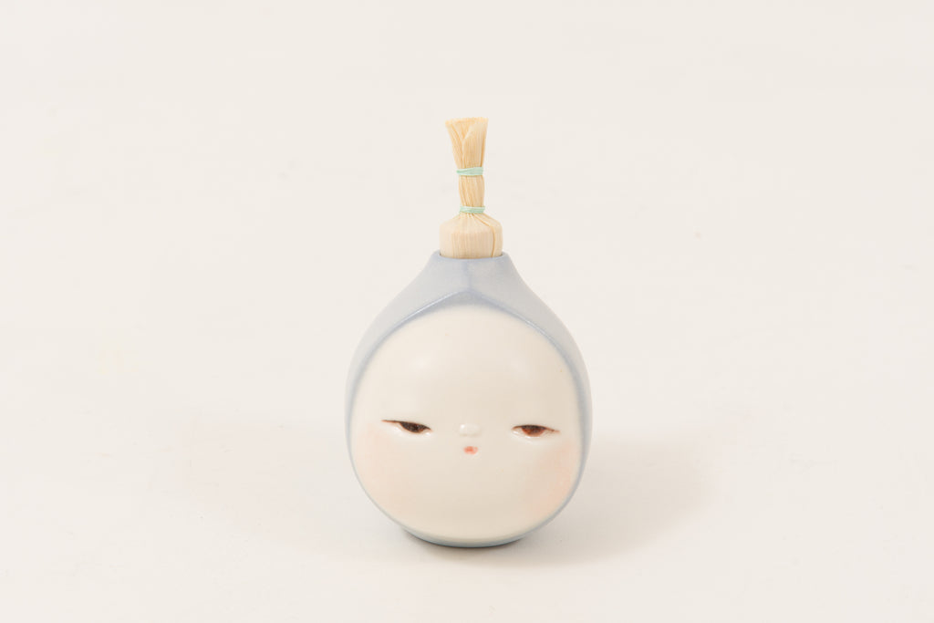 Chonmage Baby 2, MIYAKO TERAKURA, 2026Wood, Silk thread, Corn husks, Ceramic5.5 × 6.0 × 8.5 cm