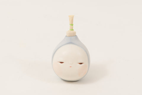 Chonmage Baby 3, MIYAKO TERAKURA, 2026Wood, Silk thread, Corn husks, Ceramic5.5 × 6.0 × 8.5 cm