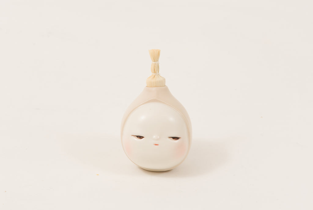 Chonmage Baby 4, MIYAKO TERAKURA, 2026Wood, Silk thread, Corn husks, Ceramic5.5 × 6.0 × 8.5 cm