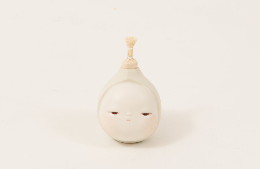 Chonmage Baby 5, MIYAKO TERAKURA, 2026Wood, Silk thread, Corn husks, Ceramic5.5 × 6.0 × 8.5 cm