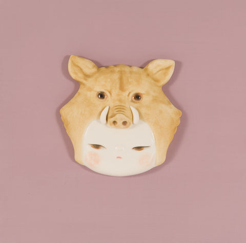 Wild Boar Baby 2, MIYAKO TERAKURA, 2026Ceramic, Slip casting17.0 × 17.0 cm