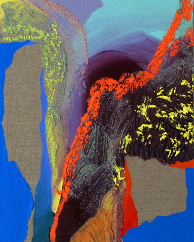 All must descend, not to and end no.1, NURIA MORA, 2025Acrylic, Sand and oil on linen on wood28.0 × 22.0 cm