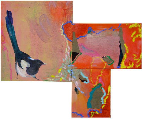 Five for silver, NURIA MORA, 2025Acrylic, Sand and oil on linen on wood43.0 × 52.0 + 22.0 × 28.0 + 40.0 × 28.0 cm