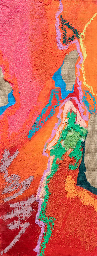 Fall, NURIA MORA, 2025Acrylic, Sand and oil on linen on wood40.0 × 15.0 cm