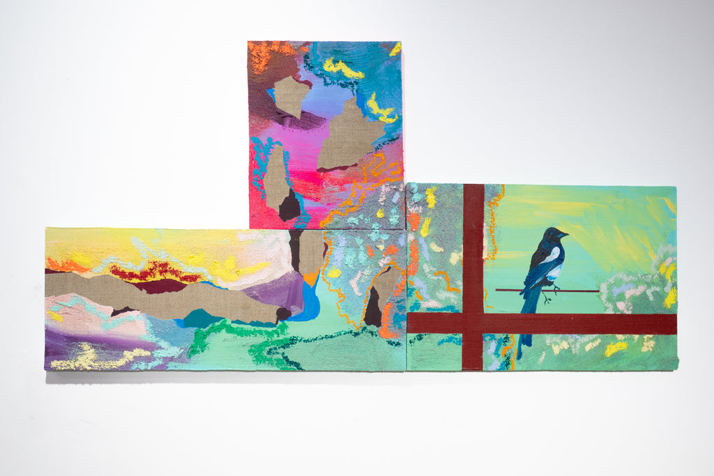 7 for a secret never to be told, NURIA MORA, 2025Acrylic, Sand and oil on linen on wood51.0 × 25.0 + 28.0 × 40.0 + 22.0 × 28.0 cm