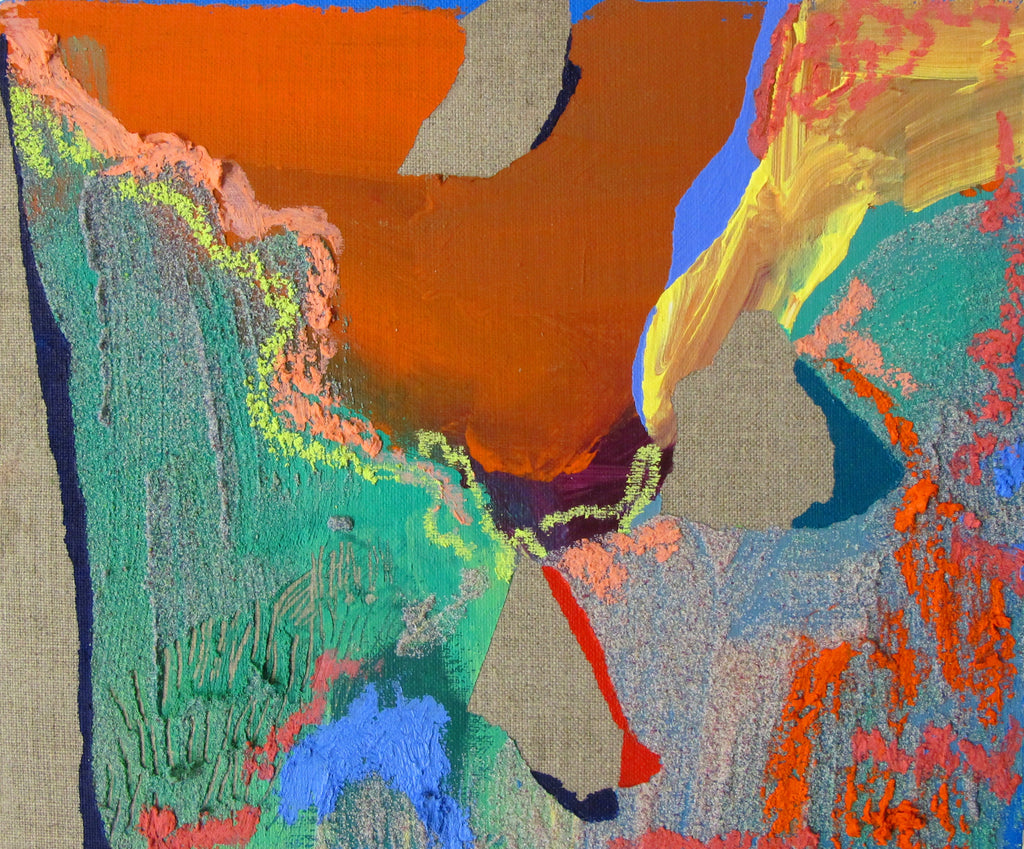 All must descend, not to an end no.2, NURIA MORA, 2025Acrylic, Sand and oil on linen on wood22.0 × 28.0 cm