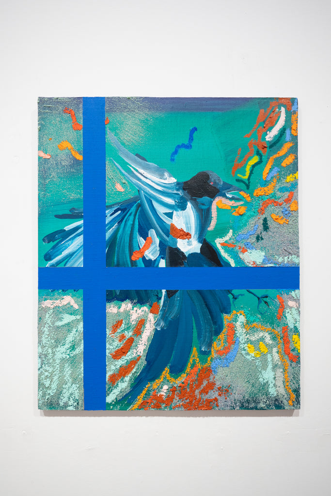 One for sorrow, NURIA MORA, 2025Acrylic, Sand and oil on linen on wood52.0 × 43.0 cm